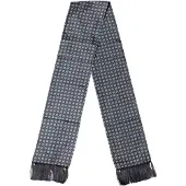 Dolce&Gabbana Blauwe Patroon Franje Hals Foulard Sjaal