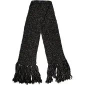 Dolce&Gabbana Zwarte Wol Franje Halswrap Foulard Sjaal