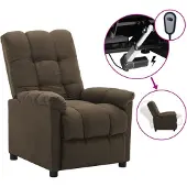 vidaXL Fauteuil verstelbaar elektrisch stof bruin