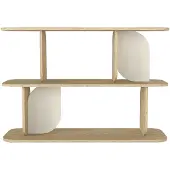 Vente-unique Wandrek met 2 planken - Licht naturel en beige - NELERIA