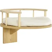 PawHut Paws kattenklimmuur, kattenbed voor aan de muur, kattenhangmat, eikenhout