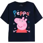 Pipsa Possu Meisjes Klassiek Doodle T-shirt (Marine)