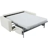 Vente-unique Driezitsslaapbank in beige chenille stof ISISTIA