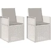 vidaXL Tuinstoelen 2 pcs Wit en Lichtgrijs PP