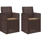 vidaXL Tuinstoelen 2 pcs Bruin en Taupe PP