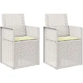 vidaXL Tuinstoelen 2 st Wit en crèmekleurig PP
