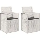 vidaXL Tuin-eetkamerstoelen, 2 stuks, wit en antraciet, van PP-materiaal