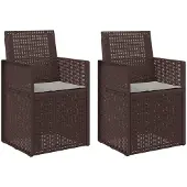 vidaXL Tuinstoelen 2 pcs Bruin en lichtgrijs PP