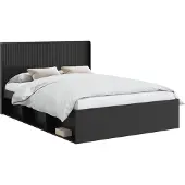 vidaXL Bedframe met opbergruimte en hoofdbord Zwart 140 x 200 cm