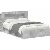 vidaXL Bedframe met opslag Betongrijs 140 x 200 cm Bewerkt hout