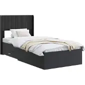 vidaXL Bedframe met opbergruimte en hoofdbord Zwart 75 x 190 cm