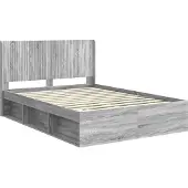 vidaXL Bedframe met opbergruimte en hoofdbord Grijs Sonoma