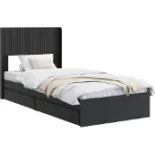vidaXL Bedframe met opbergruimte en hoofdbord Zwart 75 x 190 cm