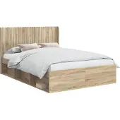 vidaXL Bedframe met opbergruimte en hoofdbord 2 st Bewerkt hout
