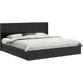 vidaXL Bedframe met opbergruimte en hoofdbord Zwart 200 x 200 cm