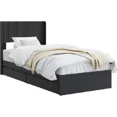 vidaXL - Bedframe - met - opbergruimte - en - hoofdbord - Zwart - 90 - x - 190 - cm