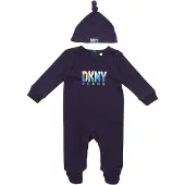 DKNY Jeans Baby Jongens Outfit Met Knoopmuts Set Navy