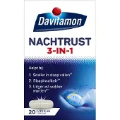 Davitamon Nachtrust 3-in-1 – Voedingssupplement – 20 nachtrust tabletten