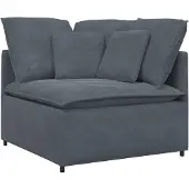 vidaXL Modulaire hoekbank met kussens 100 cm donkergrijs