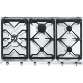 Smeg SE97GXBE5 Kookplaat Gas 90cm Inox