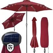 Kingsleeve LED Solar Parasol Miami Rood Aluminium Ø270cm UV-bescherming 80+