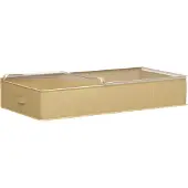 vidaXL Opbergdoos met transparant bovenraam Crèmekleurig Nonwoven stof