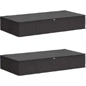 vidaXL Opbergdoos met transparant bovenraam 2 pcs Antracietkleurig