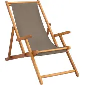 vidaXL Zonstoel Taupe Massief Teakhout