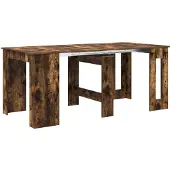 vidaXL Eettafel 180 x 85 x 75 cm Bewerkt hout Gerookt eiken