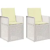 vidaXL Tuinstoelen 2 pcs Wit en crèmekleurig PP