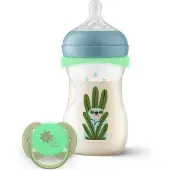 Philips Natural Response Nighttime Babyfles en Fopspeen - 260 ml - Flow 3 - Glow in the Dark