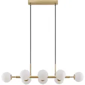LINDBY Glazen hanglamp Kiamo, dimbaar, wit / opaal, Woon-/ Eetkamer, metaal, Modern, hanglamp