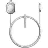 Nomad Universele USB-C naar USB-C en Apple Watch lader Kabel – 1,5 meter – Verstevigd met Polyamid – Geschikt voor Apple Watch en 100W USB-C laden – Wit - Wit