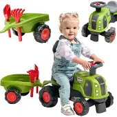 Falk Claas 470 Arion Ride-on Groen met aanhanger + zandset
