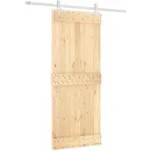 vidaXL Schuifdeur 85 x 210 cm, massief beuken (onbehandeld)