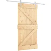 vidaXL Schuifdeur 100 x 210 cm Massief grenenhout Natuurlijk en Wit