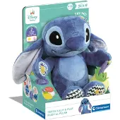 Clementoni Disney Baby Stitch: Kalmerend en speelgoed, muzikaal pluche knuffel. Geanimeerd figuurtje, interactief, met geluiden, werkt op AAA-batterijen
