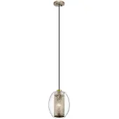 Kichler Moderne hanglamp, Asher, van staal en antiek tin, met één E27 fitting