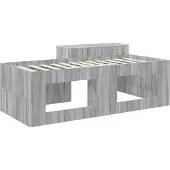 vidaXL Kinderhoogslaper met bureau Grijs Sonoma 90 x 200 cm