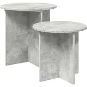 vidaXL Bijzettafelset 2 st Betongrijs Ø 45 x 45 cm Geconstrueerd hout