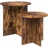 vidaXL Bijzettafelset 2 pcs Gerookte Eik Geconstrueerd hout