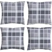 vidaXL Buitenkussen 4 st Stof Grijs Ruit 60 x 60 cm