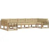 vidaXL Buiten bank set 7 st Wit en Beige