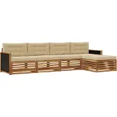 vidaXL Buiten bank set 5 st Natuurlijk en Beige Polyester