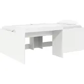 vidaXL Kinderhoogslaper met bureau Wit 90 x 200 cm Bewerkt hout