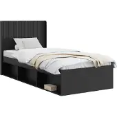 vidaXL Bedframe met opbergruimte en hoofdbord Zwart 100 x 200 cm