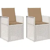 vidaXL Tuinstoelen 2 pcs Wit en Taupe PP