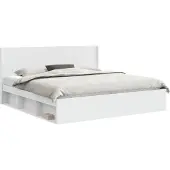 vidaXL Bedframe met opbergruimte en hoofdbord Wit 200 x 200 cm