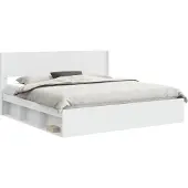 vidaXL Bedframe met opbergruimte en hoofdbord Wit 180 x 200 cm
