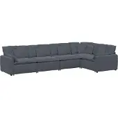 vidaXL Modulaire bank met kussens fluweel donkergrijs